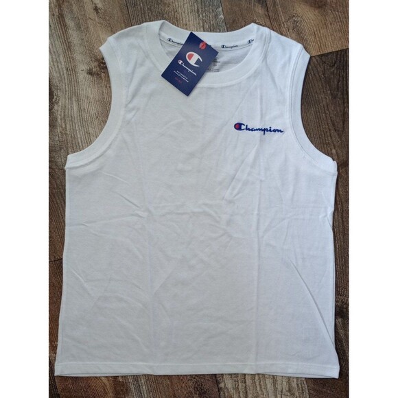 NWT Women's Champion Powerblend Muscle Tee in White, Size Medium - Picture 1 of 6